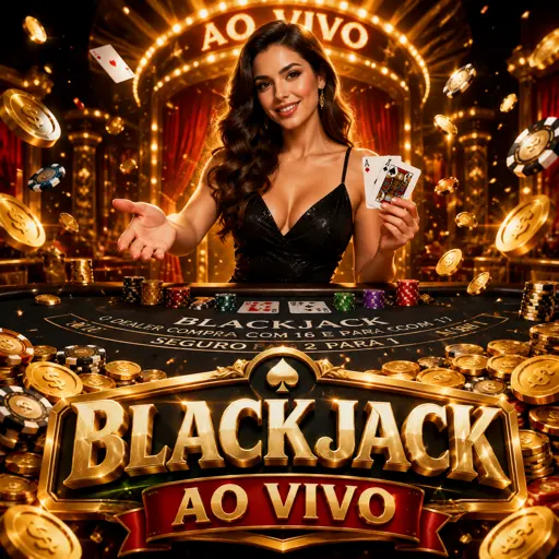 Mesa de blackjack ao vivo com crupiê distribuindo cartas